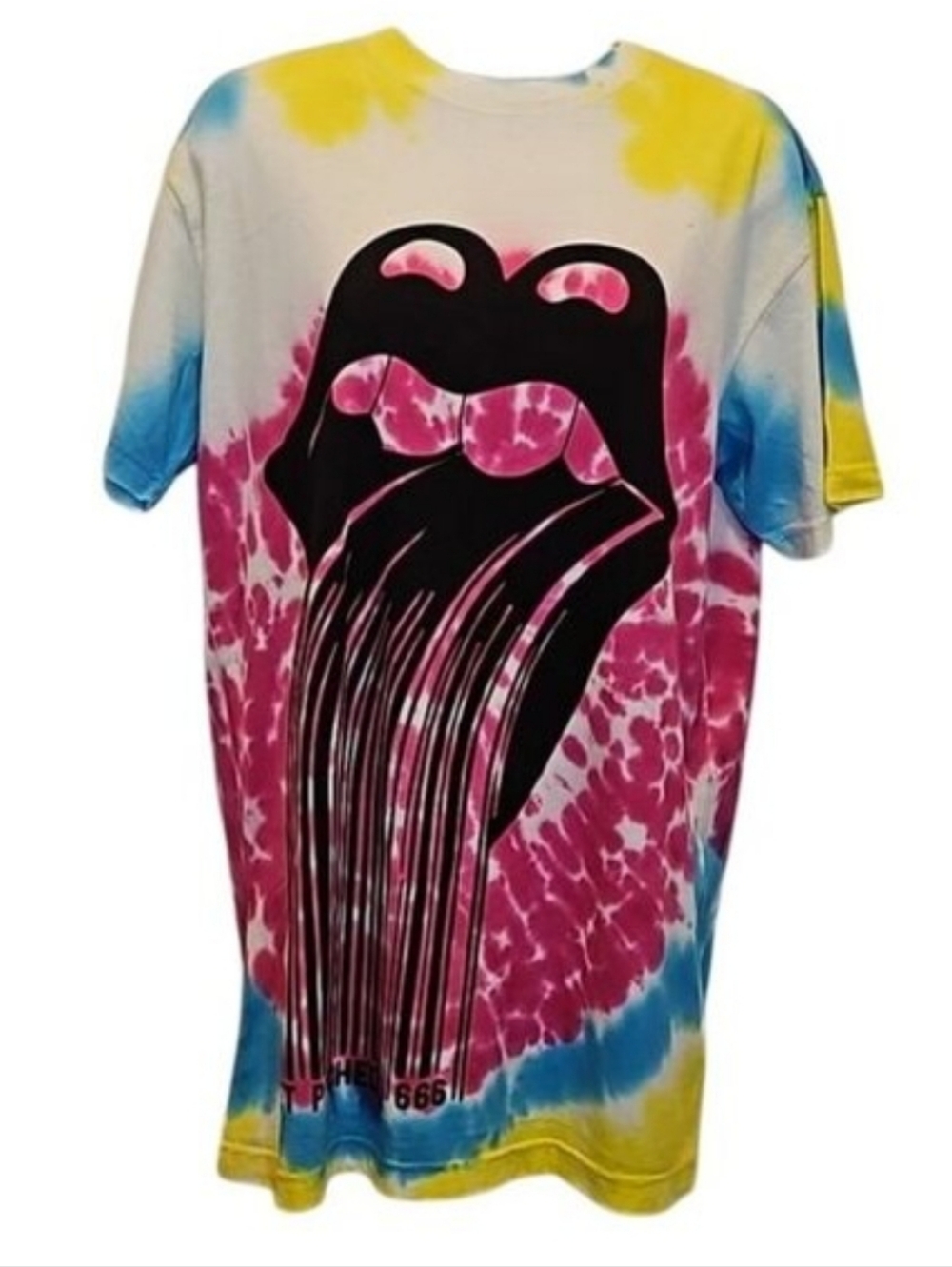 PSYCH x Rolling Stones Collab T-shirt New Colorful Rainbow Medium Graphic Unisex